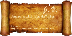 Jeszenszki Valéria névjegykártya